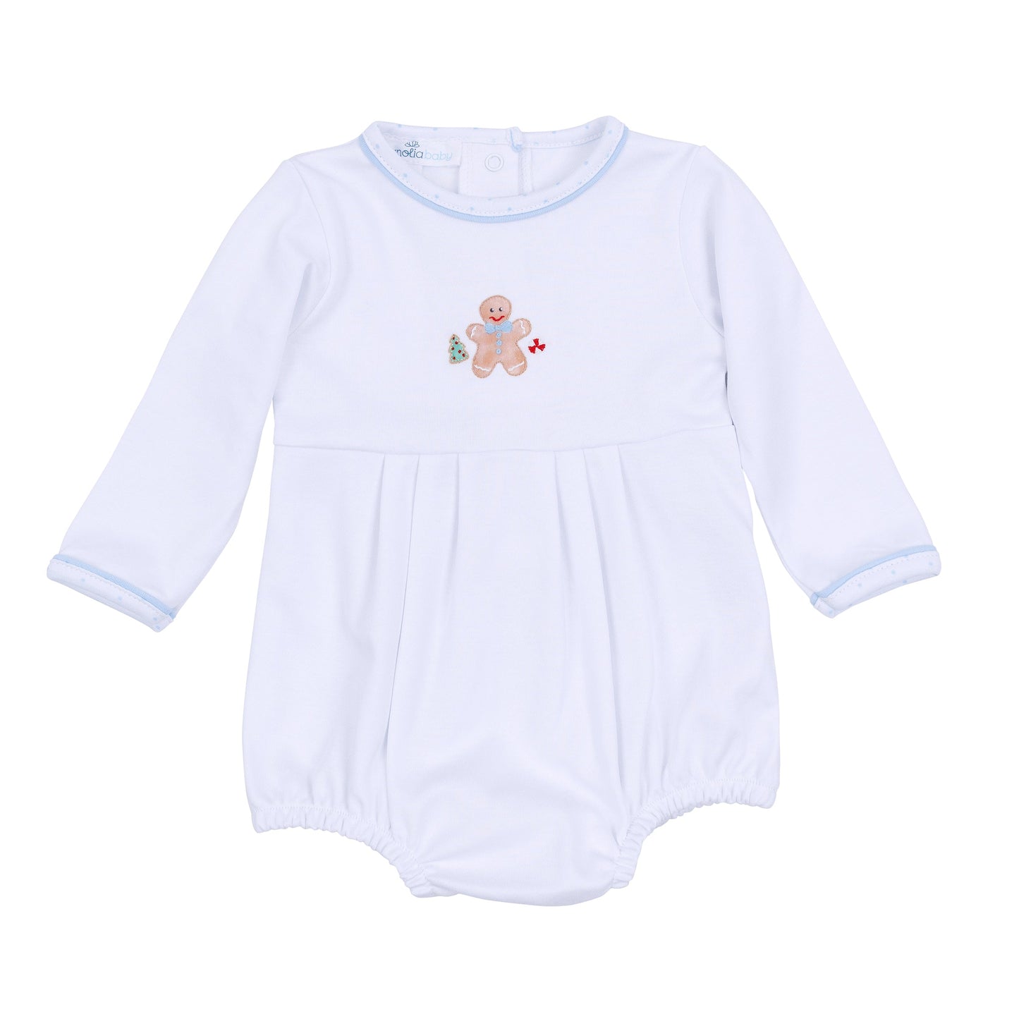 Frosted Wonderland Embroidered Long Sleeve Bubble - Light Blue - Magnolia Baby Boy