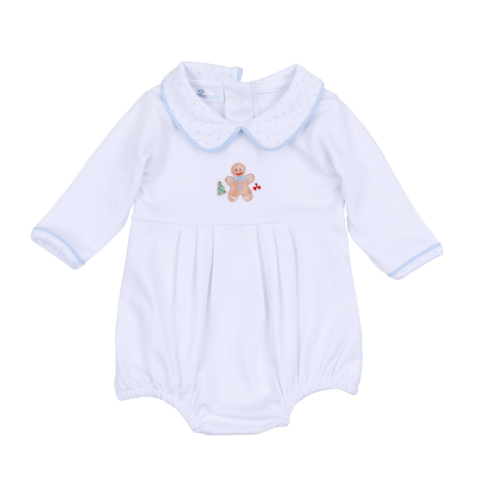Frosted Wonderland Collared Long Sleeve Bubble - Light Blue - Magnolia Baby Boy
