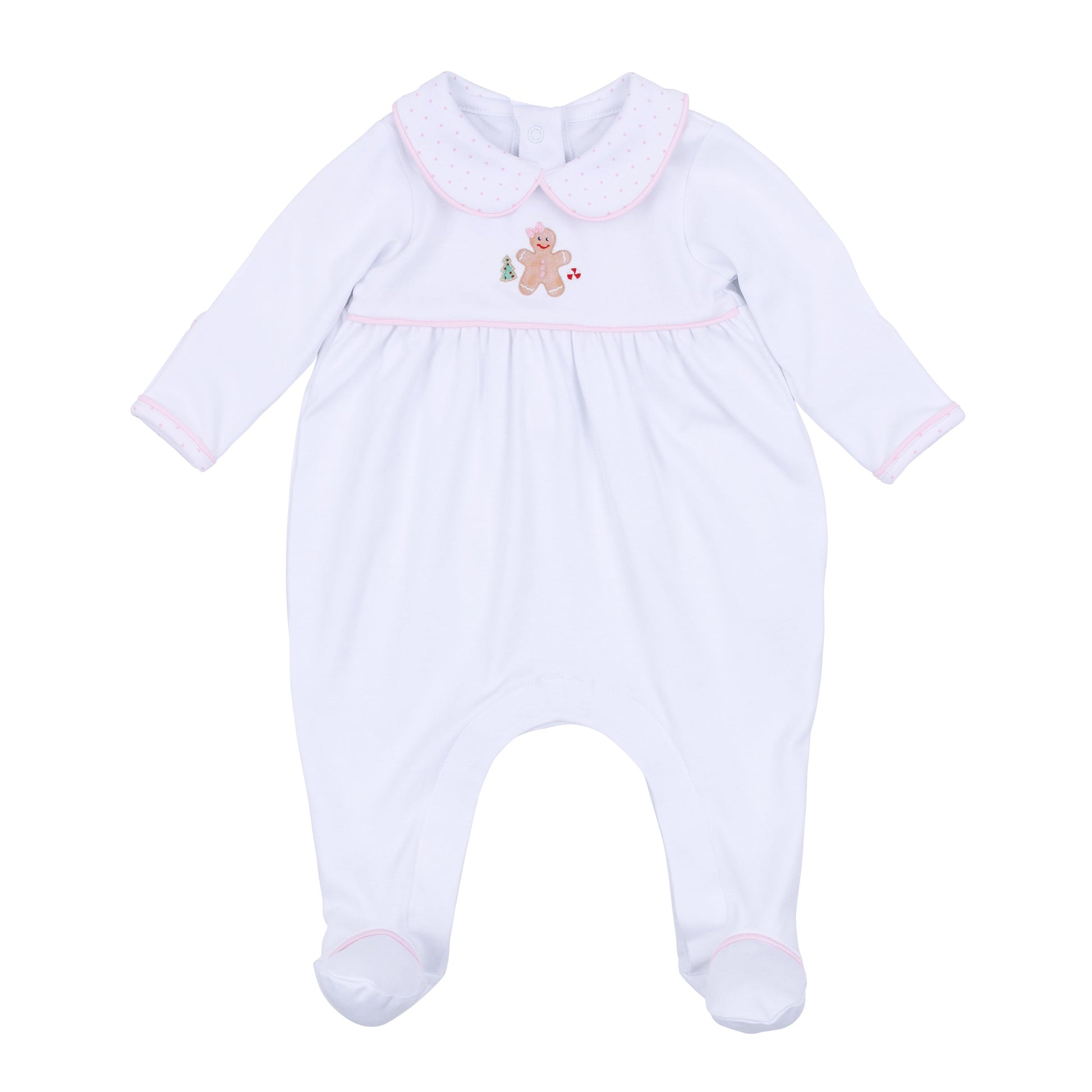 Frosted Wonderland Collared Footie - Pink - Magnolia Baby Girl