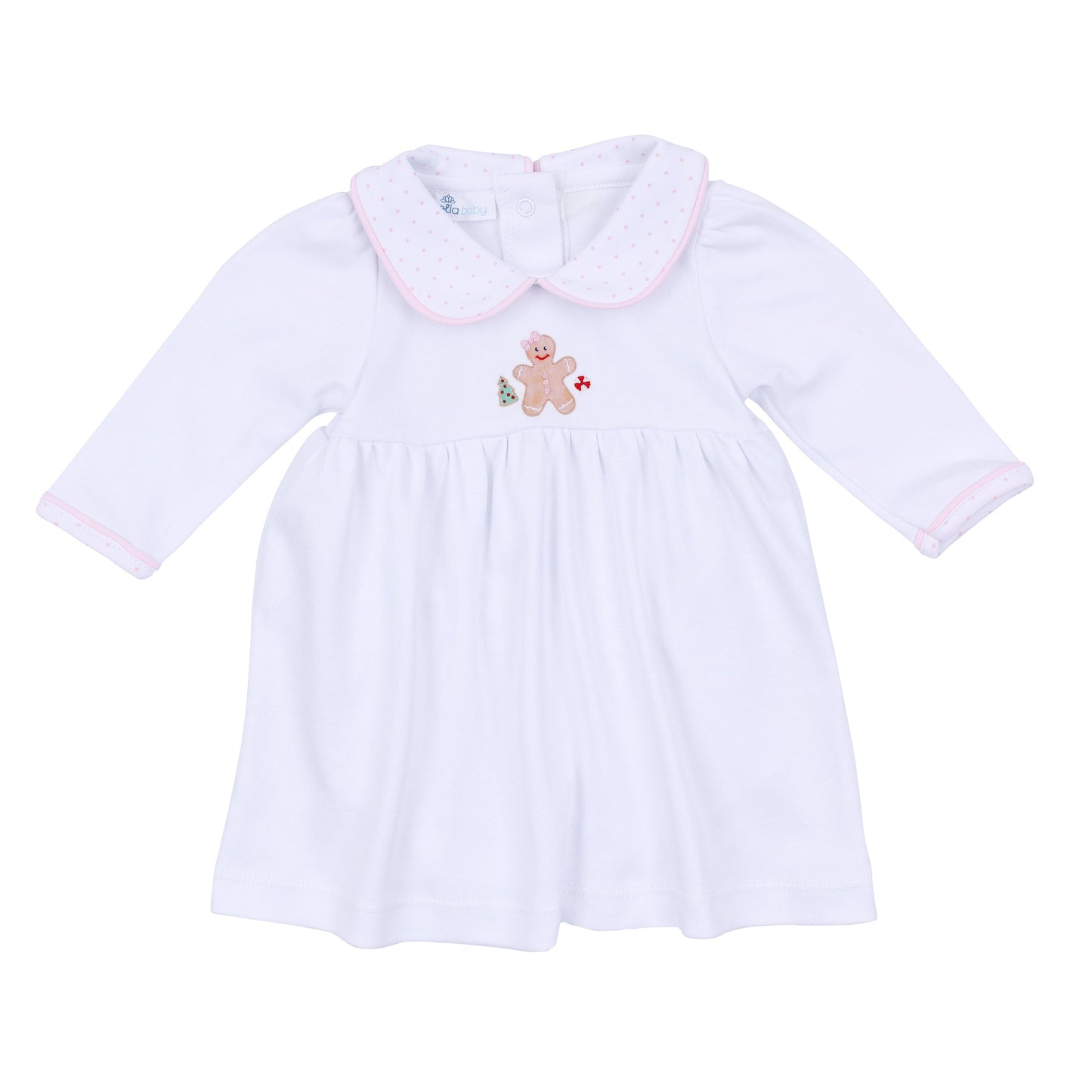Frosted Wonderland Collared Long Sleeve Dress - Pink - Magnolia Baby Girl