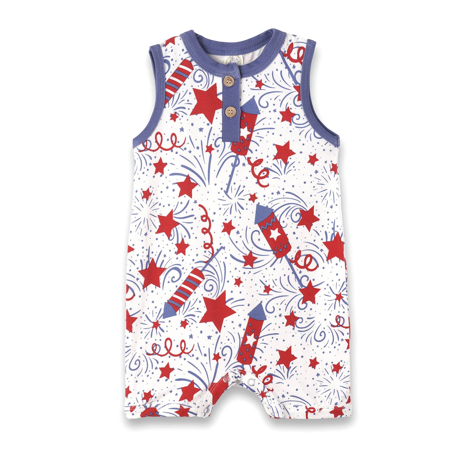 4th of July Bamboo Baby Boy Romper - Magnolia BabyShort Romper