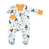 A Little Bit Batty Print Zipped Footie - Blue - Magnolia BabyFootie