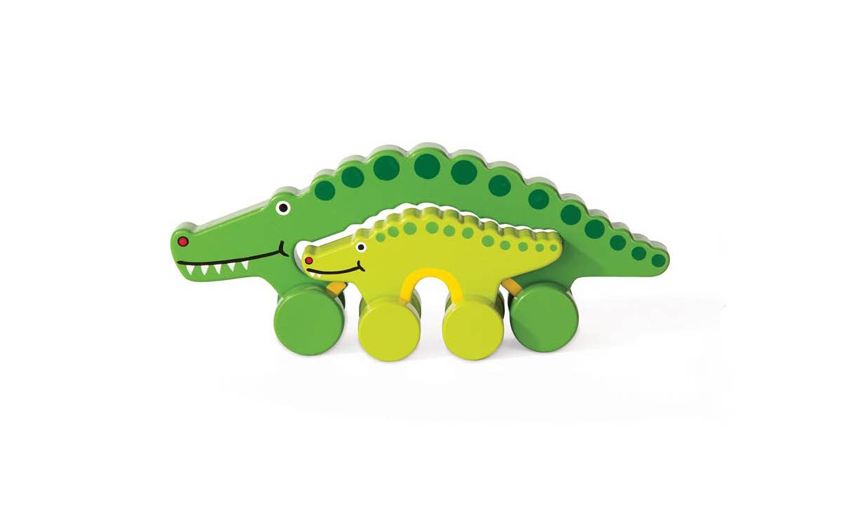Alligator Big & Little Wooden Roller - Magnolia BabyWooden Toy