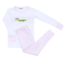  Alligator Classics Smocked Long Pajamas - Pink - Magnolia BabyLong Pajamas