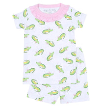  Alligator Friends Pink Infant/Toddler Ruffle Short Pajamas