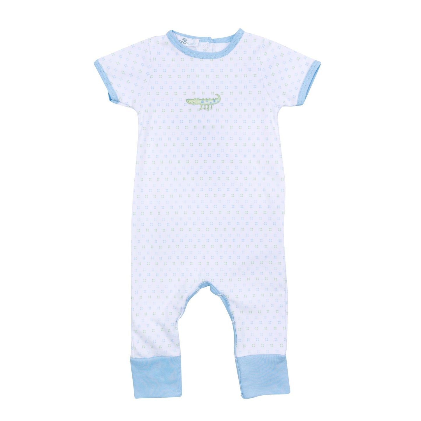 Alligator Pie Embroidered Playsuit - Light Blue - Magnolia BabyPlaysuit