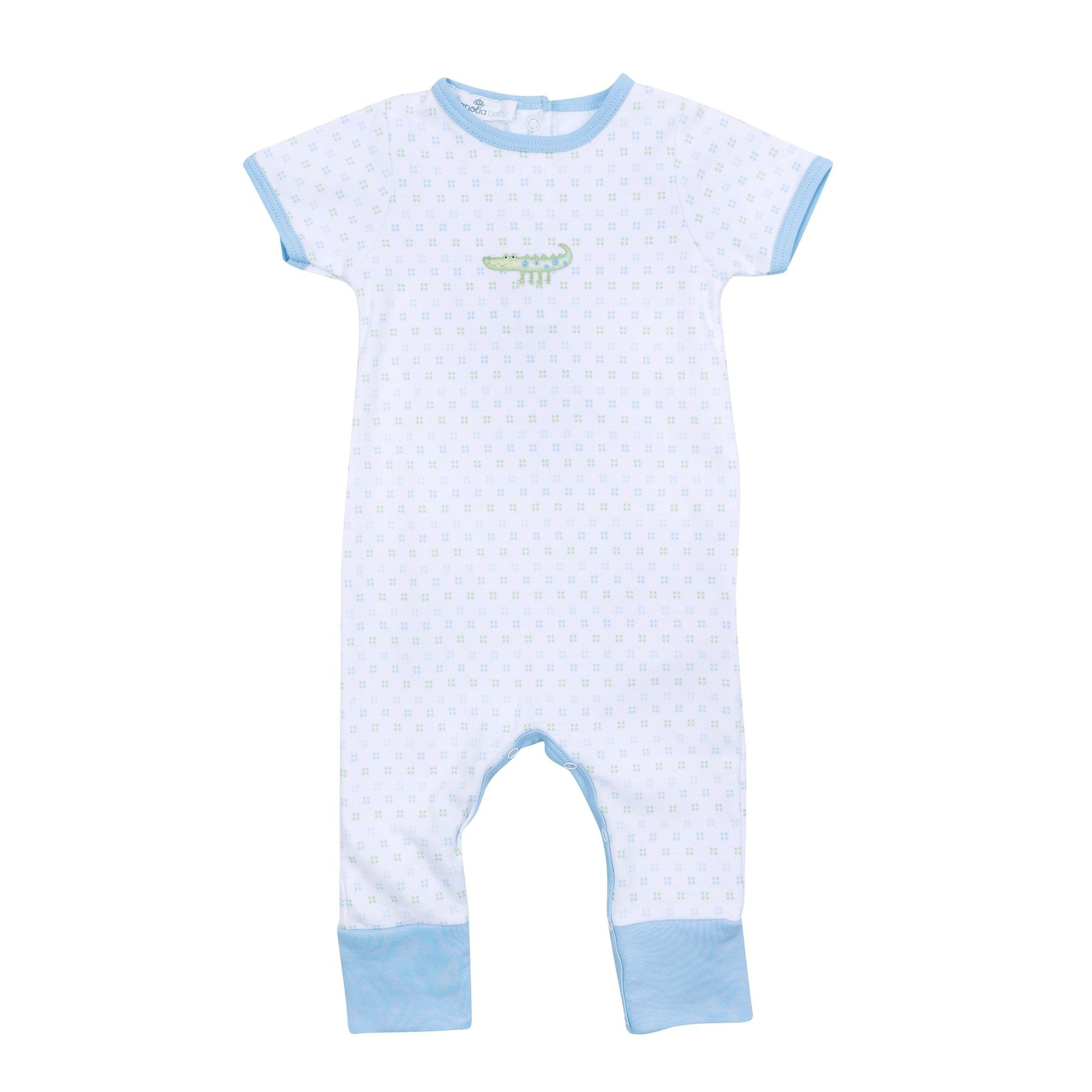 Alligator Pie Embroidered Playsuit - Light Blue - Magnolia BabyPlaysuit