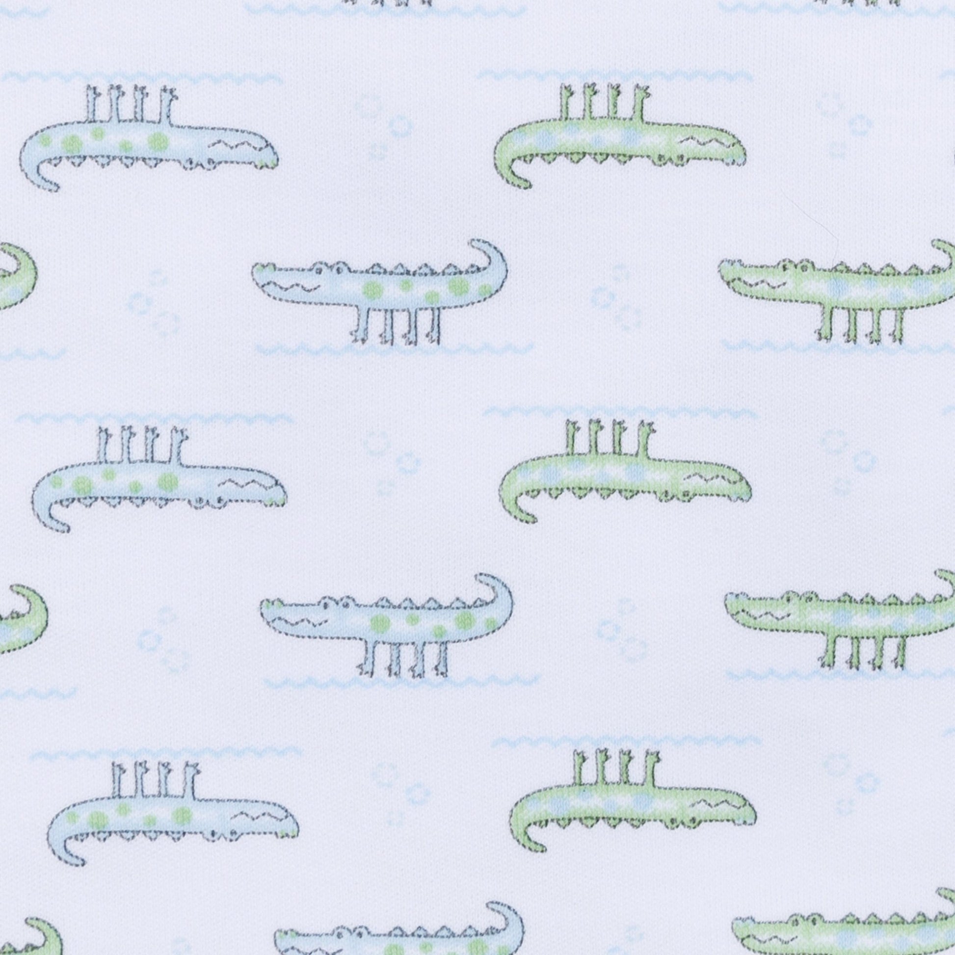 Alligator Pie Long Pajamas - Light Blue - Magnolia BabyLong Pajamas
