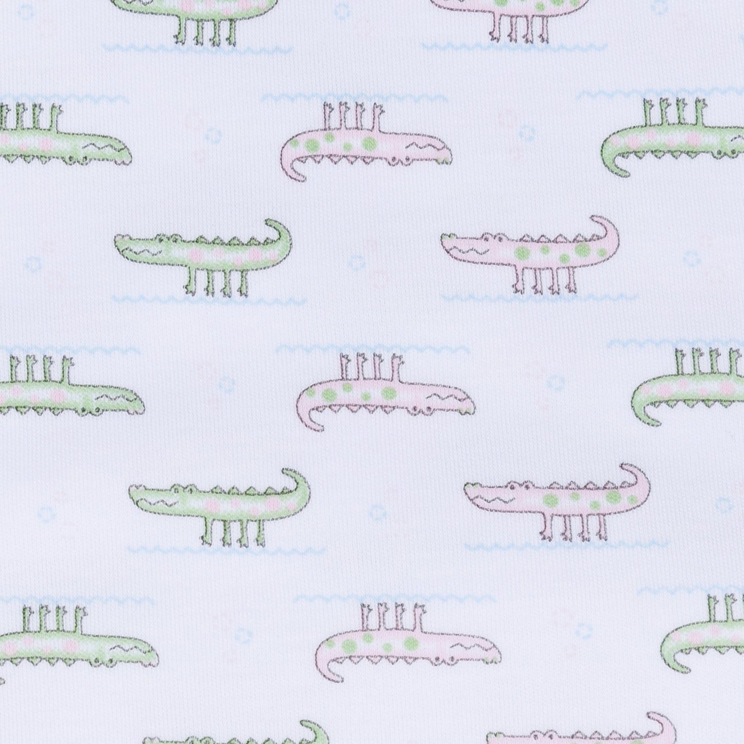 Alligator Pie Print Zip Footie - Pink - Magnolia BabyFootie