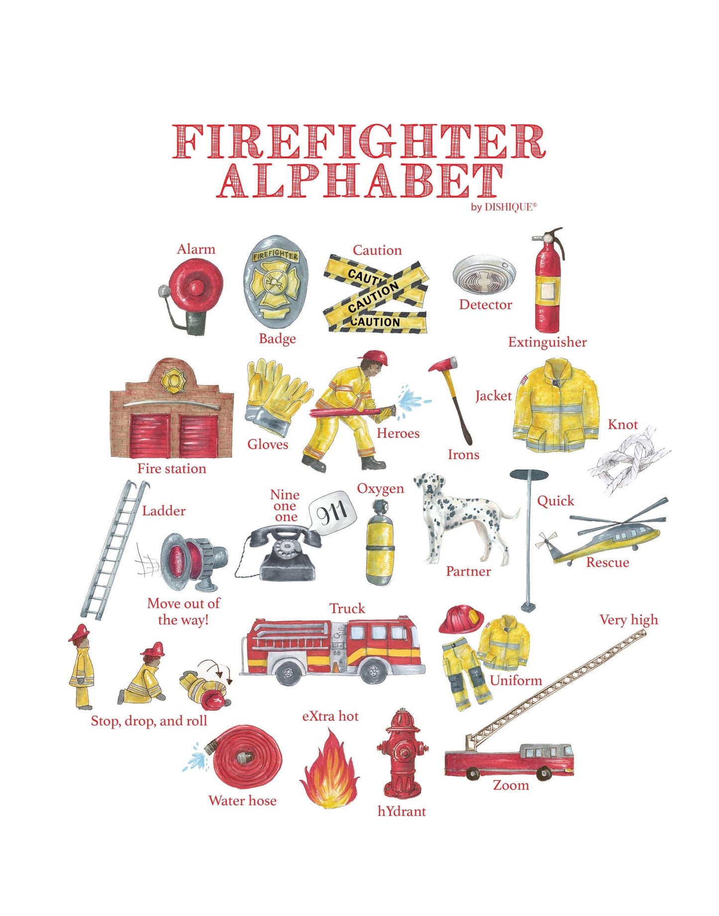Alphabet Wall Art - Firefighter - Magnolia BabyWall Art