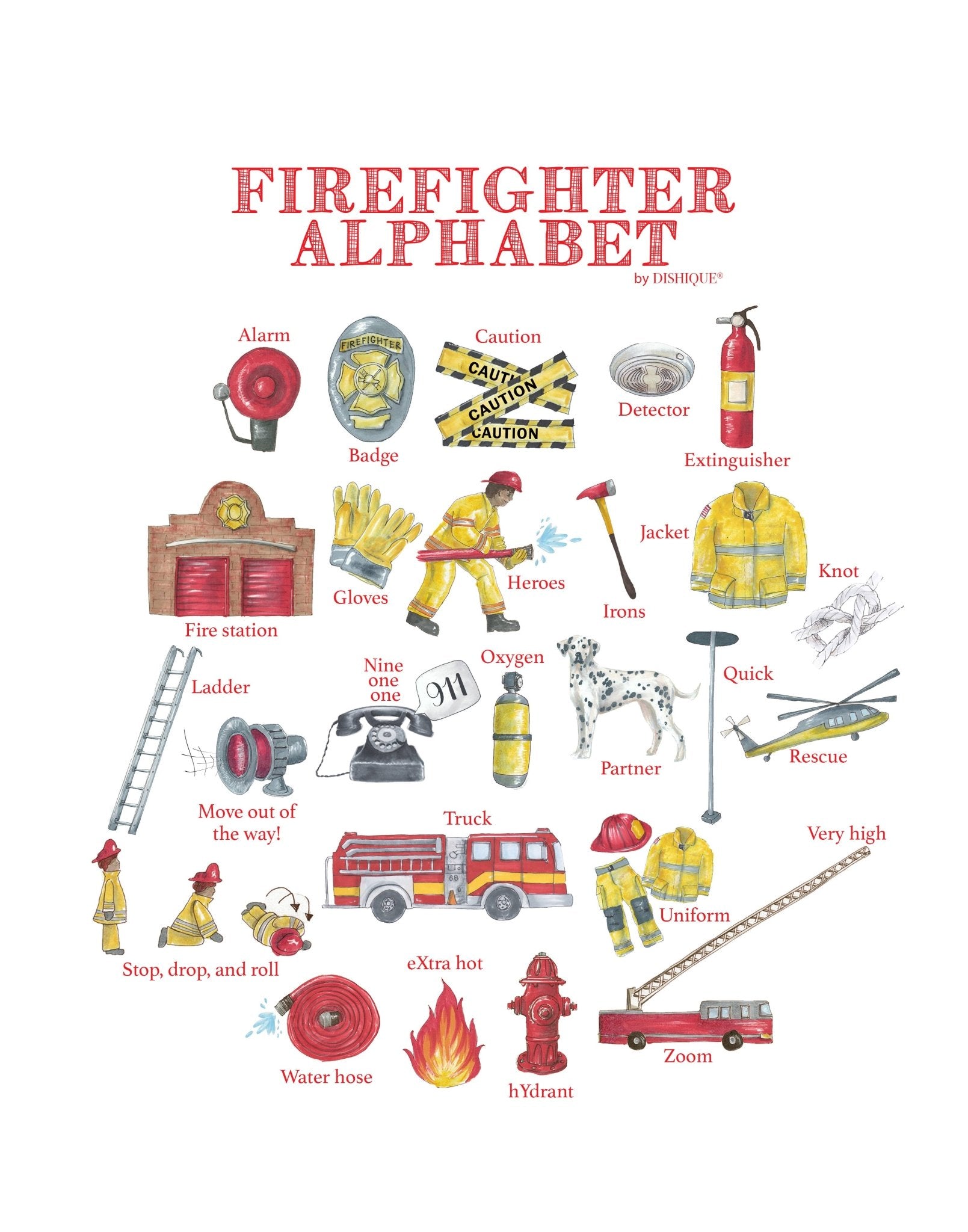 Alphabet Wall Art - Firefighter - Magnolia BabyWall Art