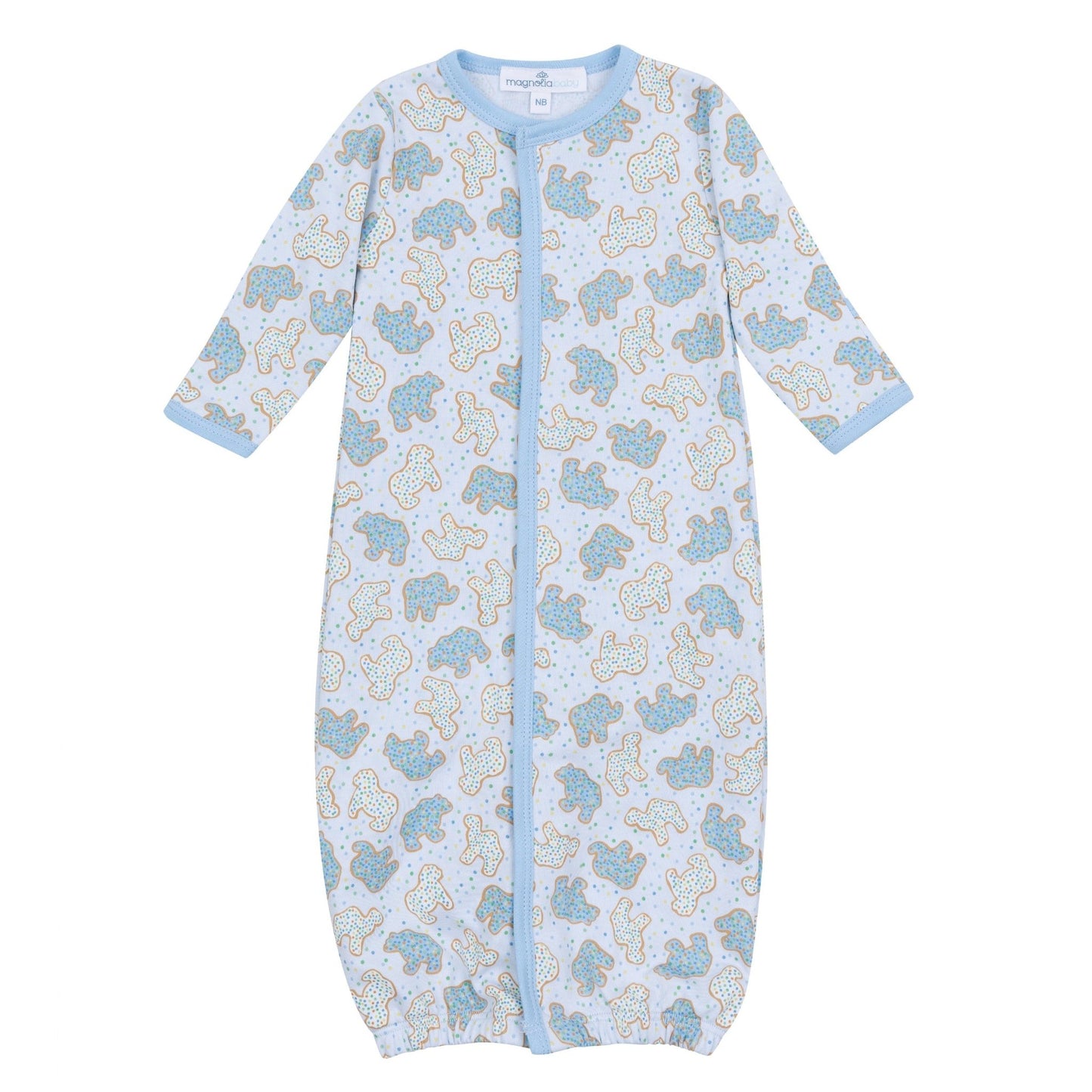 Animal Crackers Converter - Light Blue - Magnolia BabyConverter Gown