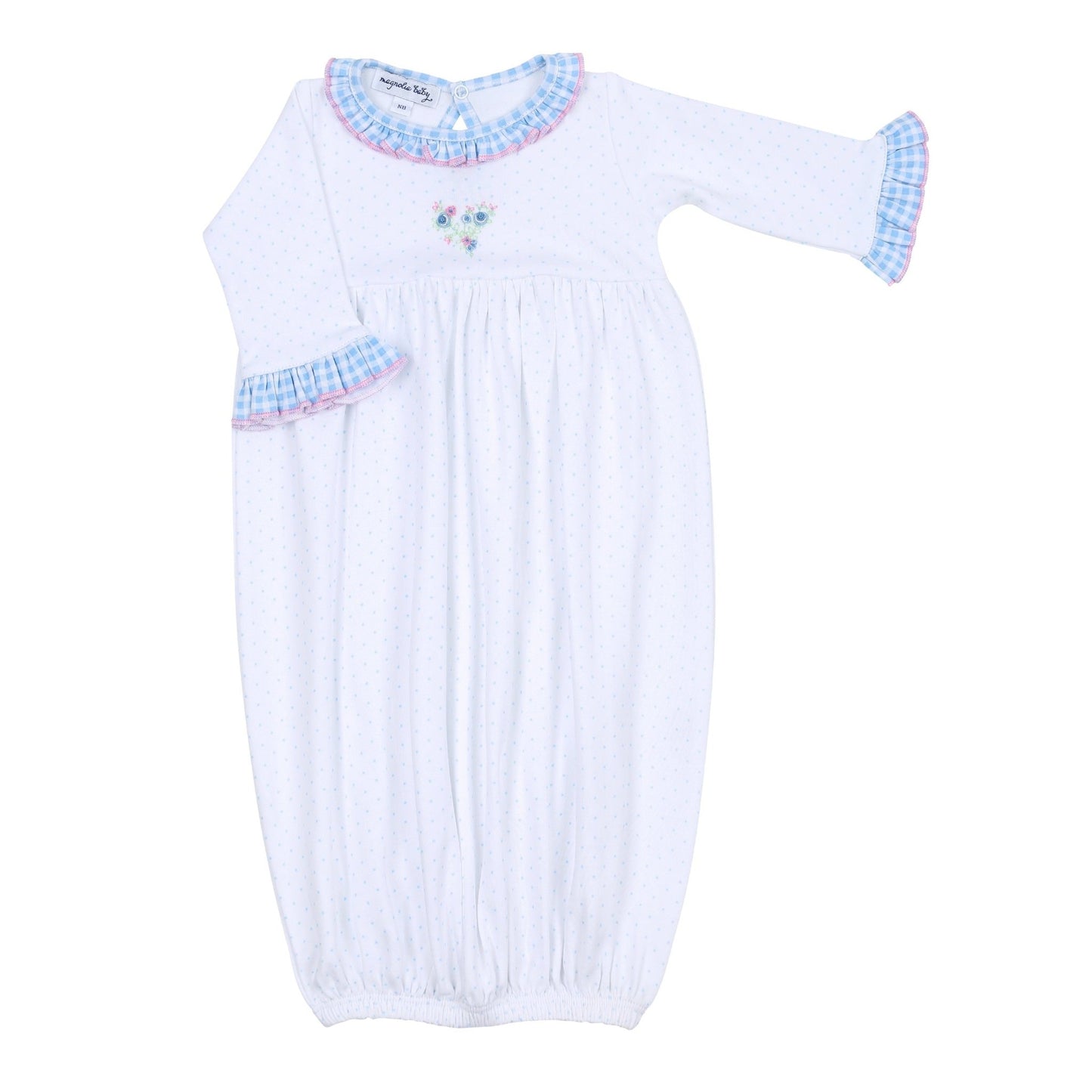 Anna's Classics Embroidered Ruffle Gathered Gown
