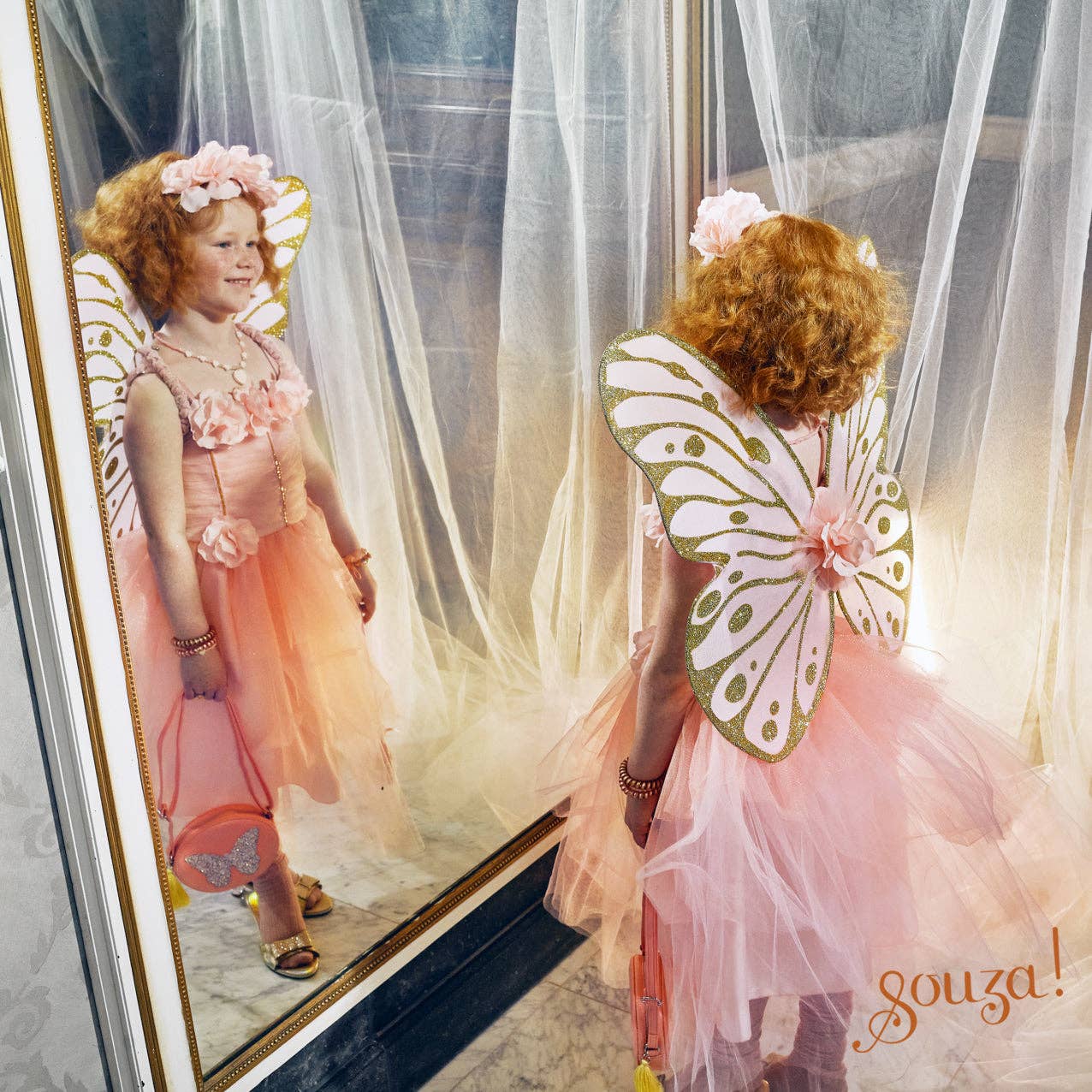 Annemarie Fairy Costume – Dress and Wings Set peach(3 sizes) - Magnolia BabyCostume