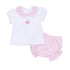Apple of my Eye Collared Ruffle Short Sleeve Diaper Cover Set - Magnolia BabyDiaper Cover