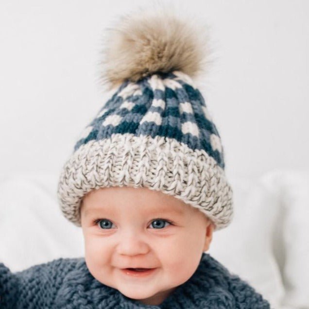 Atlantic Blue Buffalo Check Hat - Magnolia BabyWinter Hat