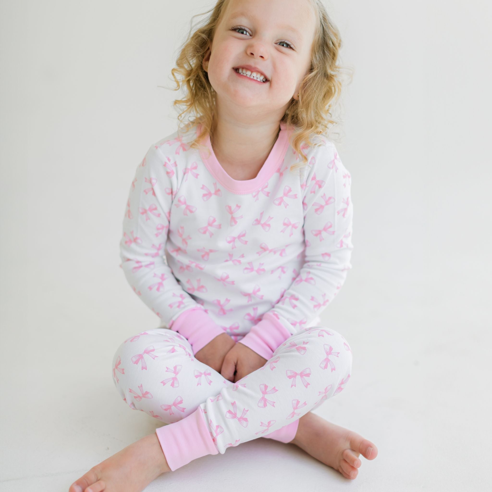 Magnolia Baby Girl Baby Bows Long Pajamas