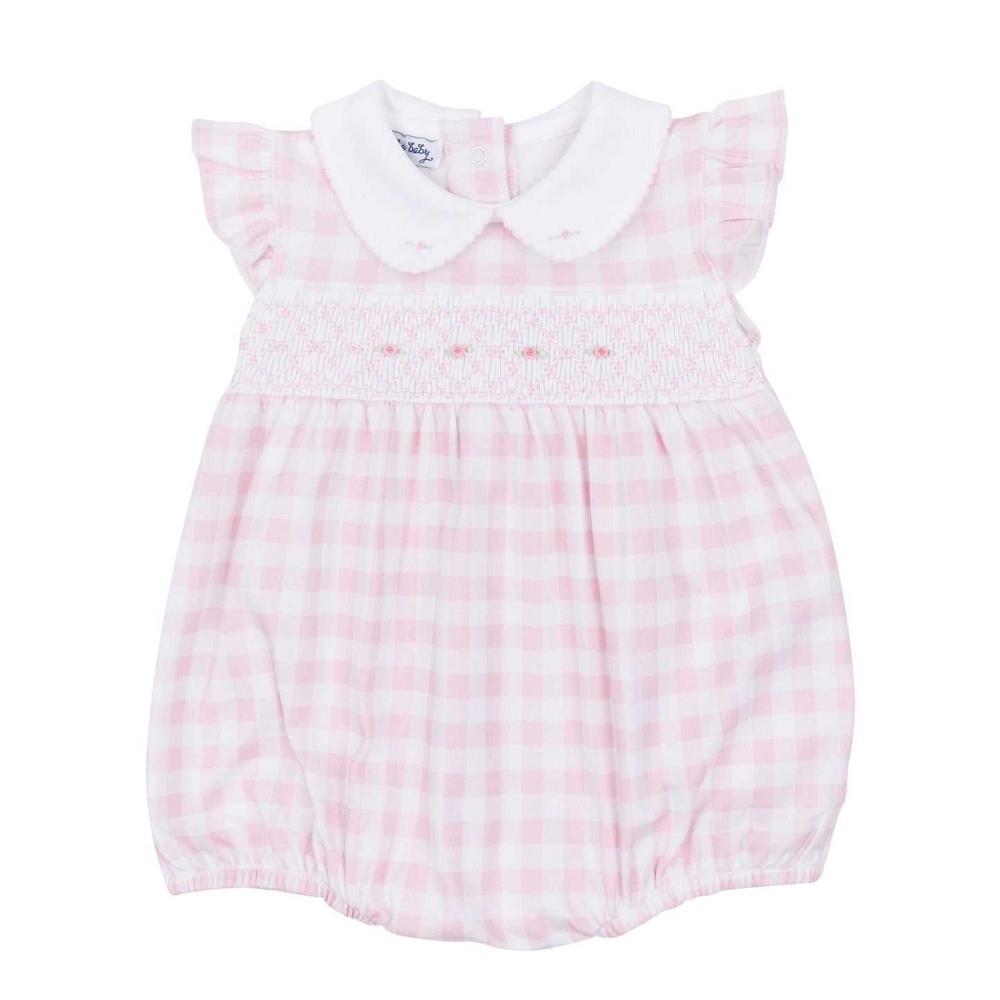 Baby Checks Smocked Bubble - Pink - Magnolia BabyBubble