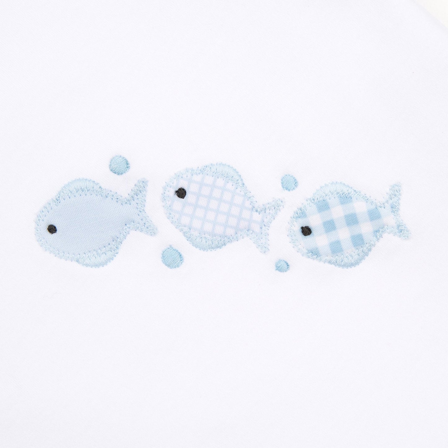 Baby Fish Applique Long Pajamas - Light Blue - Magnolia BabyLong Pajamas