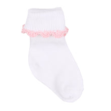  Baby Joy Socks with Pink Crochet Trim - Magnolia BabySocks