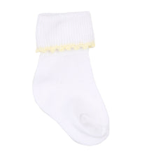  Baby Joy Socks with Yellow Crochet Trim - Magnolia BabySocks