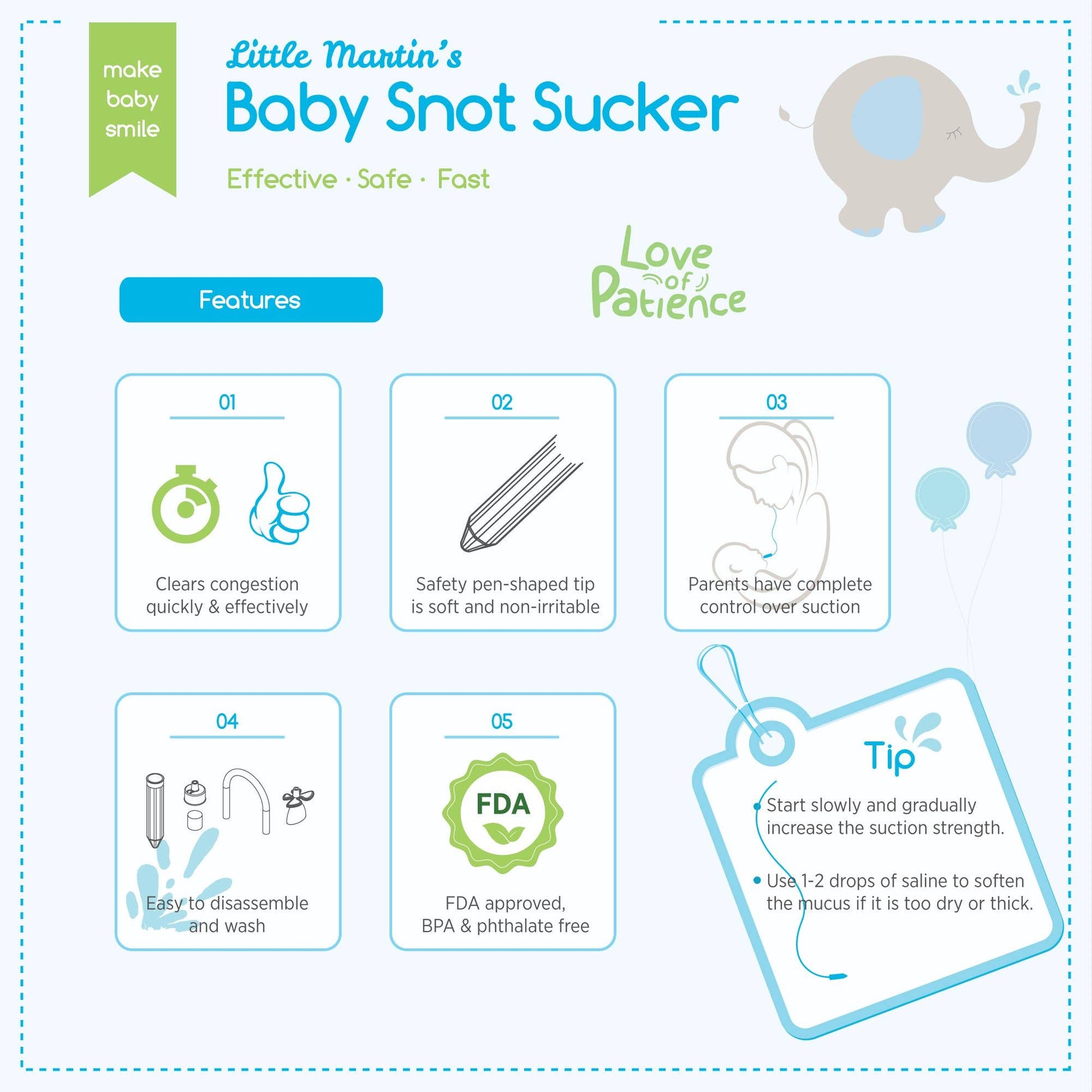 Baby Snot Sucker (Blue) - Magnolia BabyHealth Care