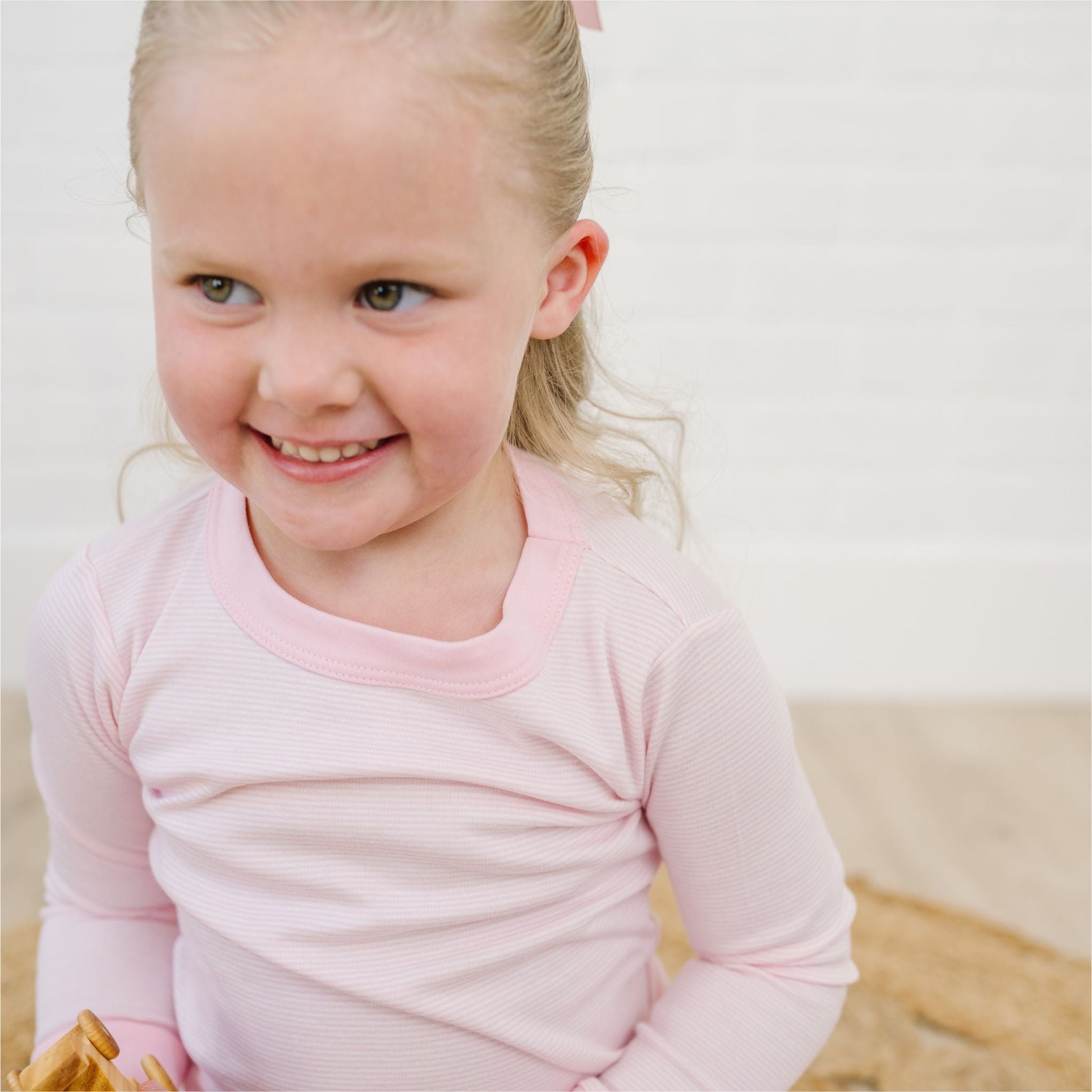 Baby Stripes Pink Long Pajamas - Magnolia BabyLong Pajamas