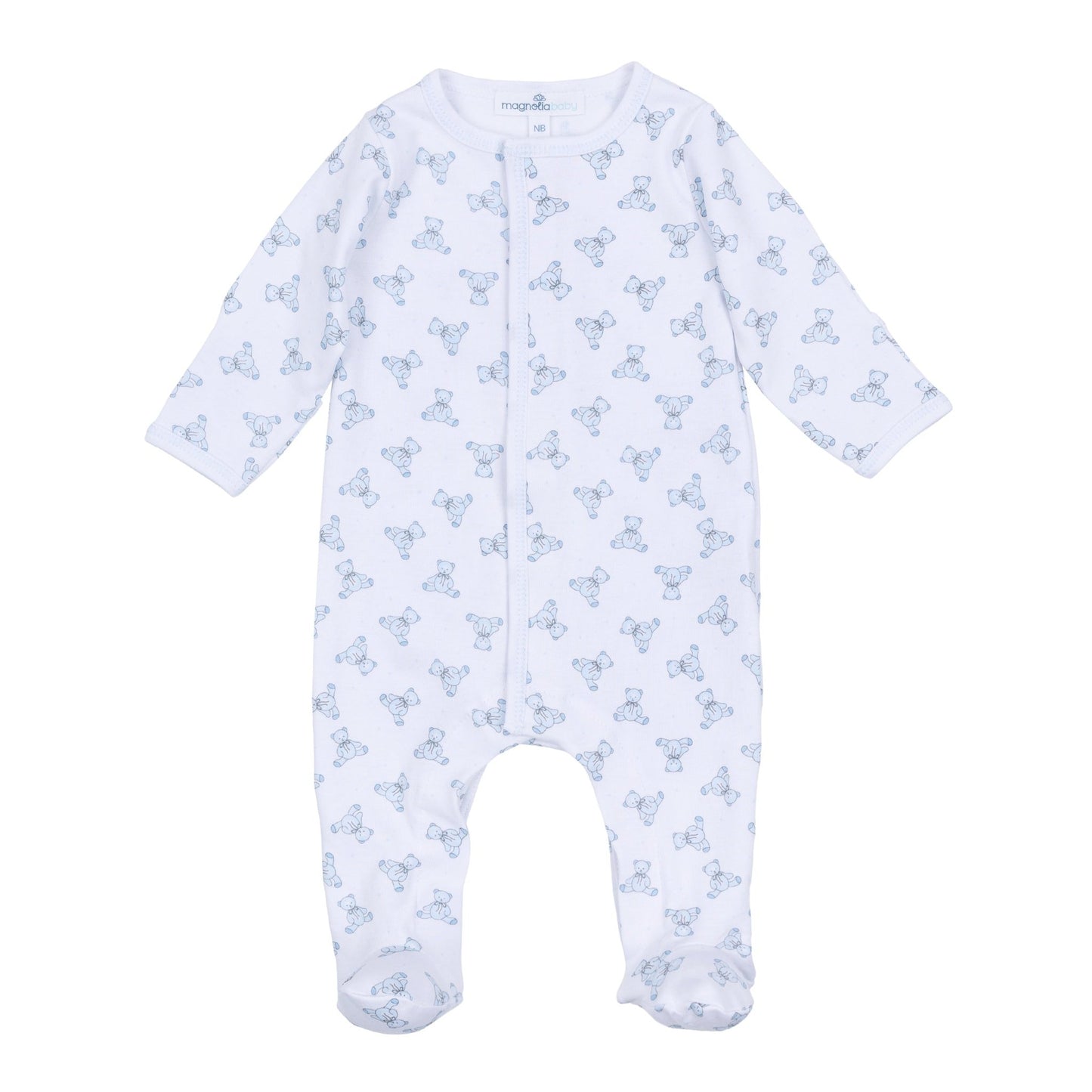Baby's Teddy Footie - Light Blue - Magnolia BabyFootie