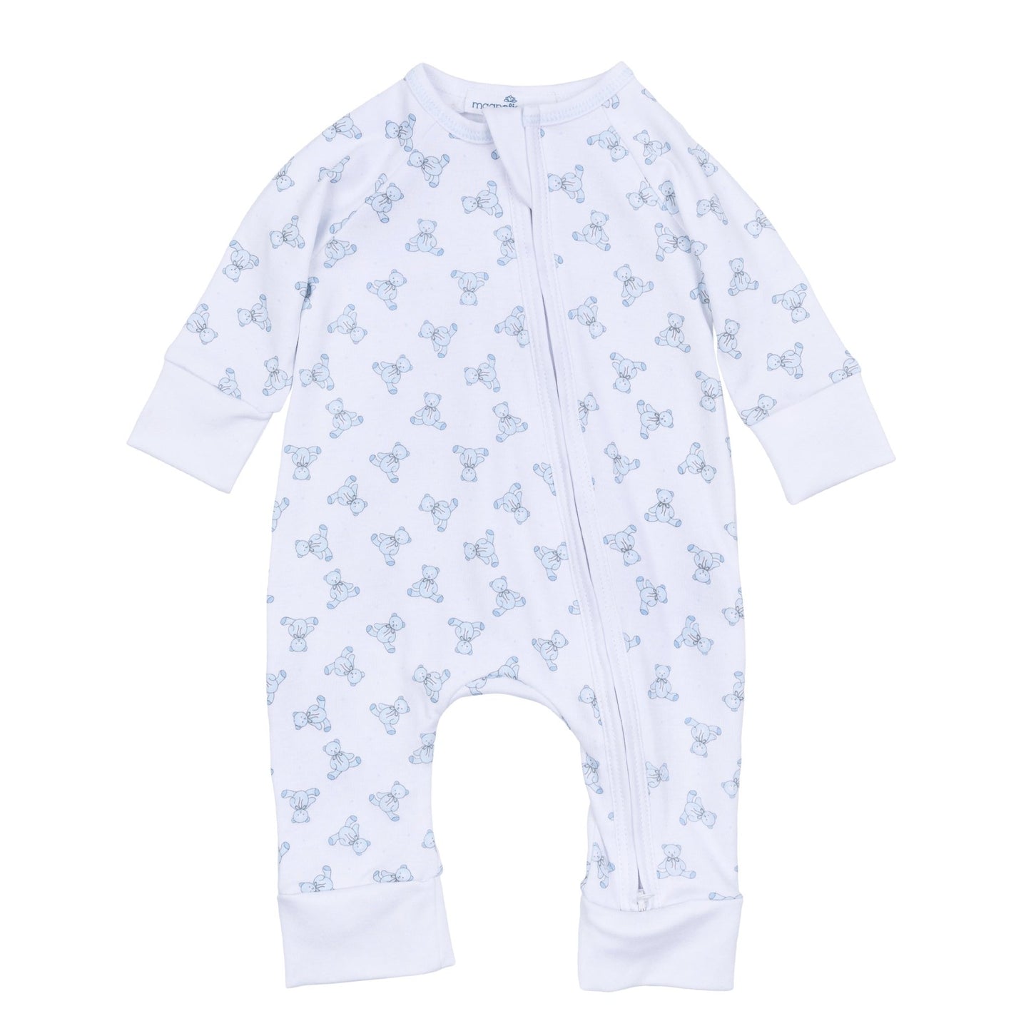 Baby's Teddy Zip Playsuit - Light Blue - Magnolia BabyPlaysuit