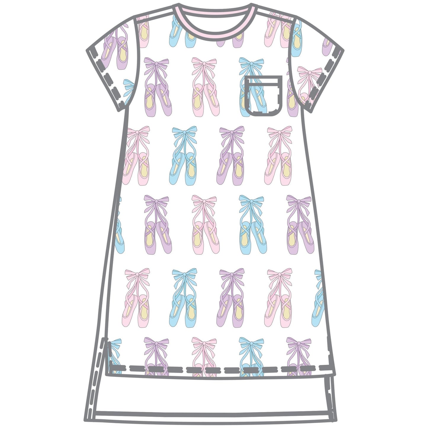 Ballerina Girl Girl's Short Sleeve Nightdress - Magnolia BabyNightdress