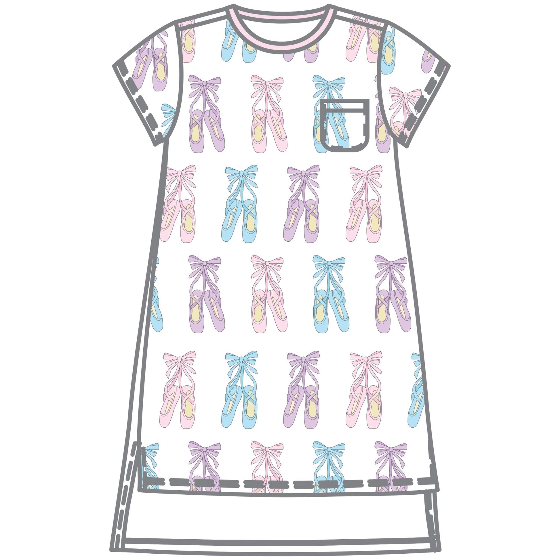 Ballerina Girl Girl's Short Sleeve Nightdress - Magnolia BabyNightdress
