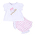 Batter Up Applique Pink Ruffle Diaper Cover Set - Magnolia BabyDiaper Cover