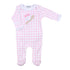 Batter Up Applique Pink Ruffle Lap Footie - Magnolia BabyFootie