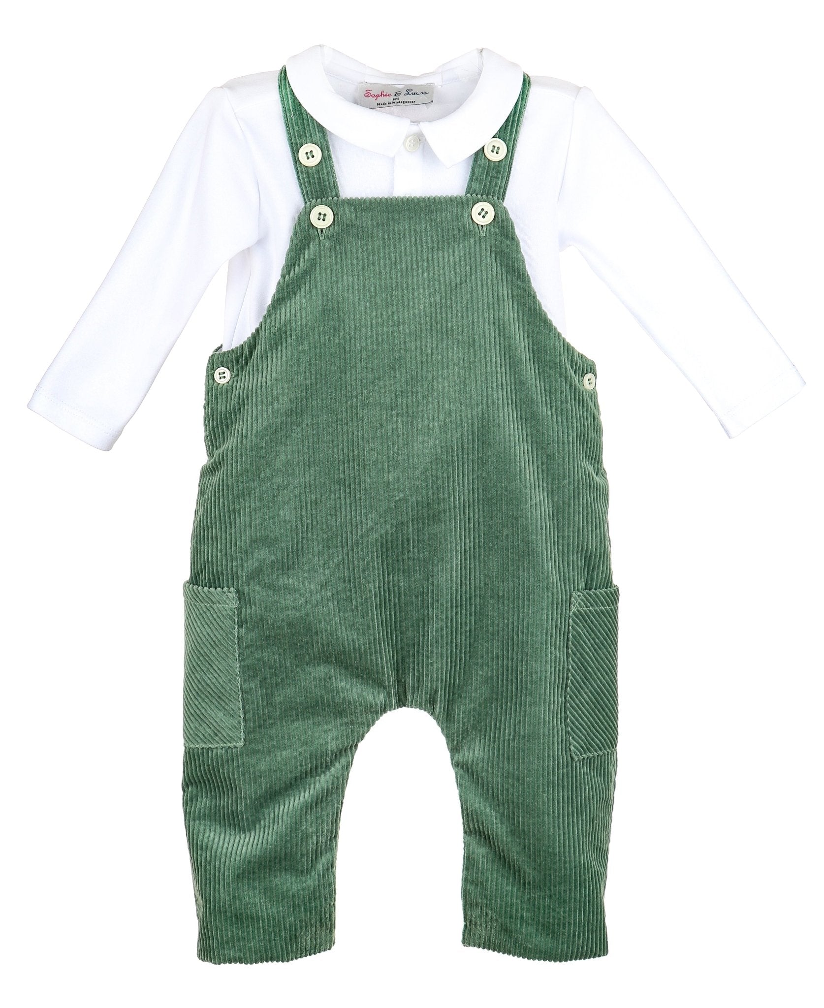 Bayleaf Cord Overall Set - Green - Magnolia BabyOveralls