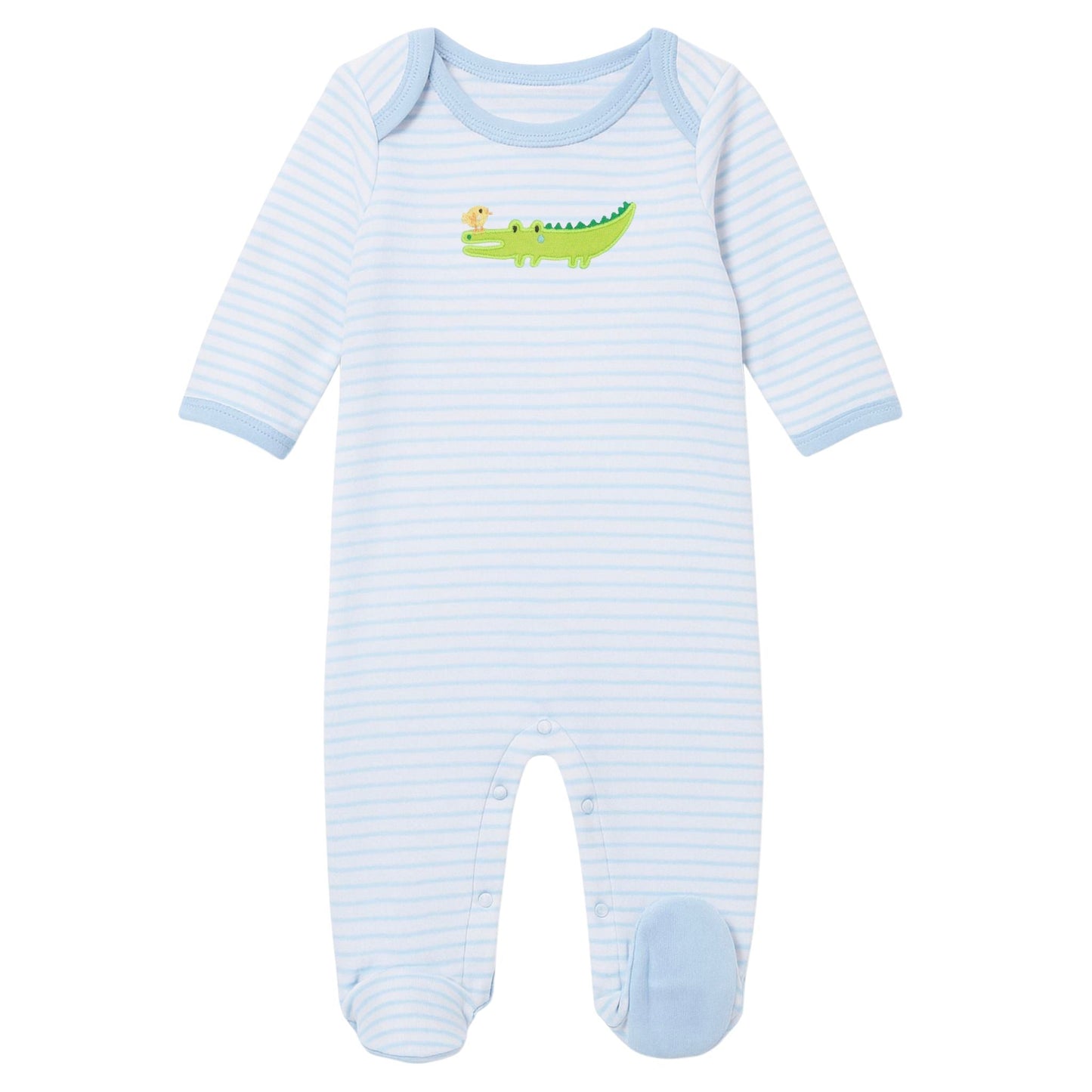 Bayou Babies Applique Lap Footie - Light Blue - Magnolia BabyFootie