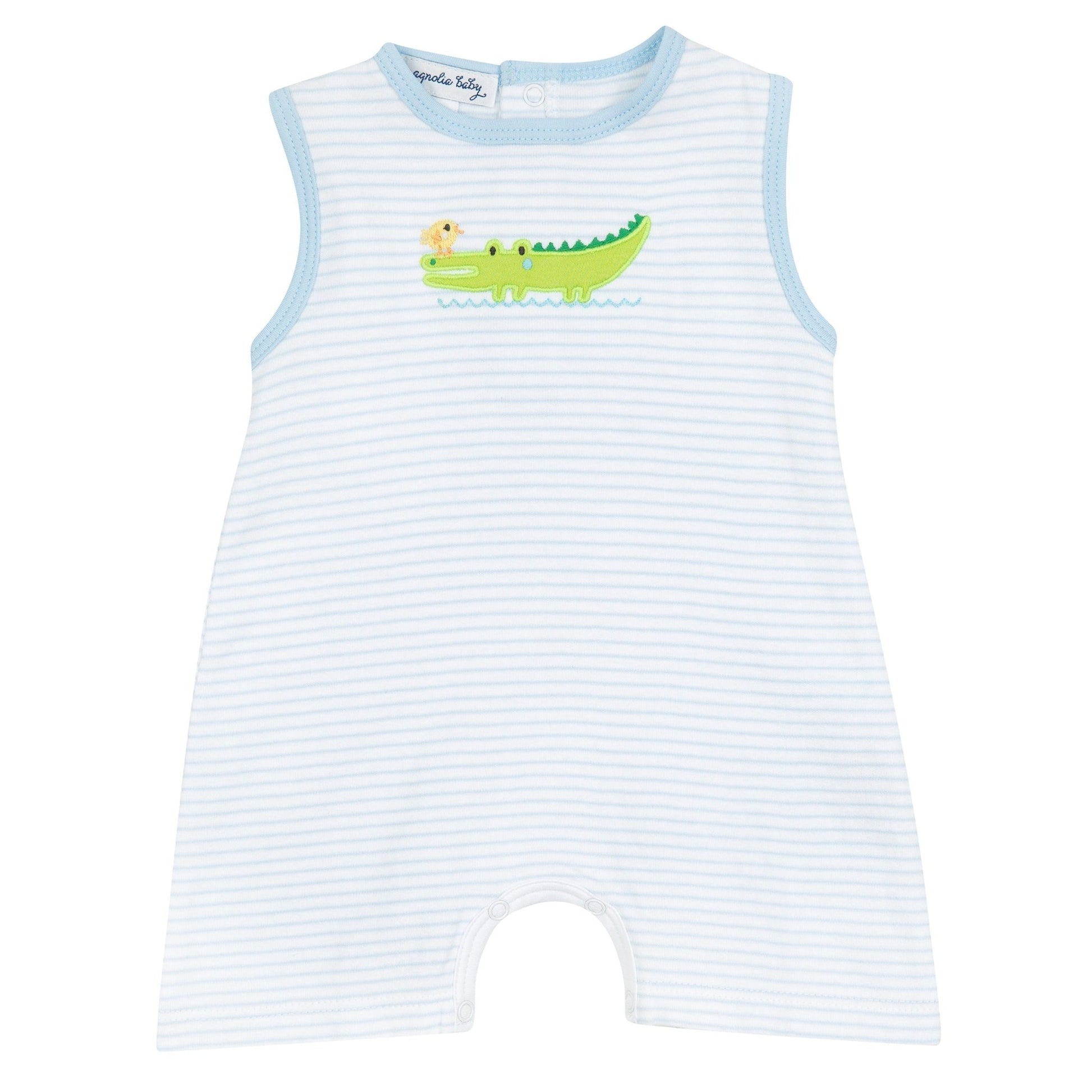 Bayou Babies Applique Short Playsuit - Light Blue - Magnolia BabyShort Playsuit