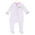 Bayou Babies Applique Zip Footie - Pink - Magnolia BabyFootie