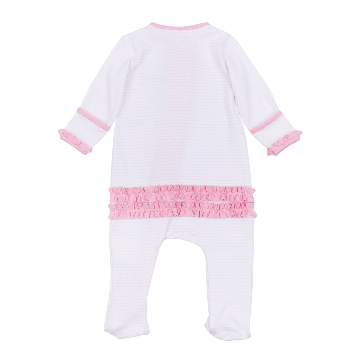 Bayou Babies Applique Zip Footie - Pink - Magnolia BabyFootie