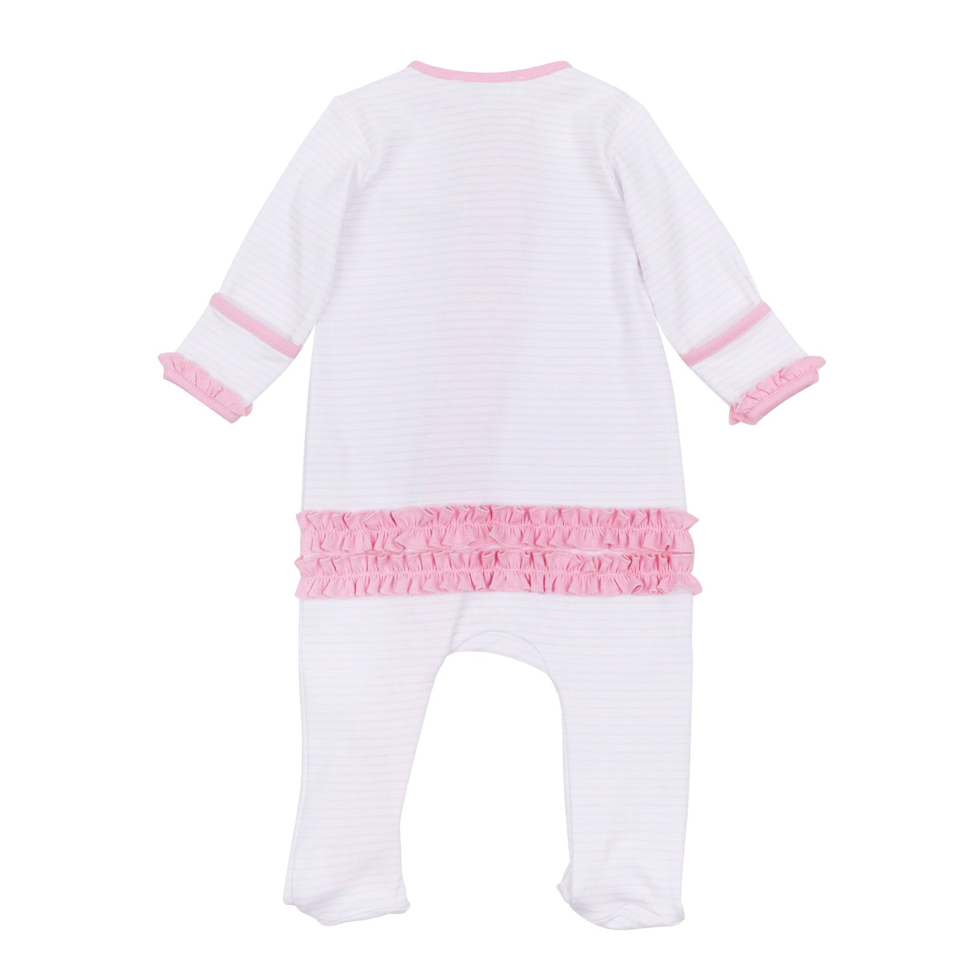 Bayou Babies Applique Zip Footie - Pink - Magnolia BabyFootie