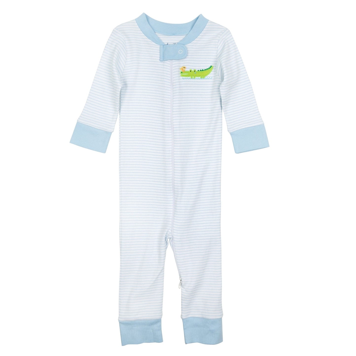 Bayou Babies Applique Zip Pajamas - Light Blue - Magnolia BabyZipper Pajamas