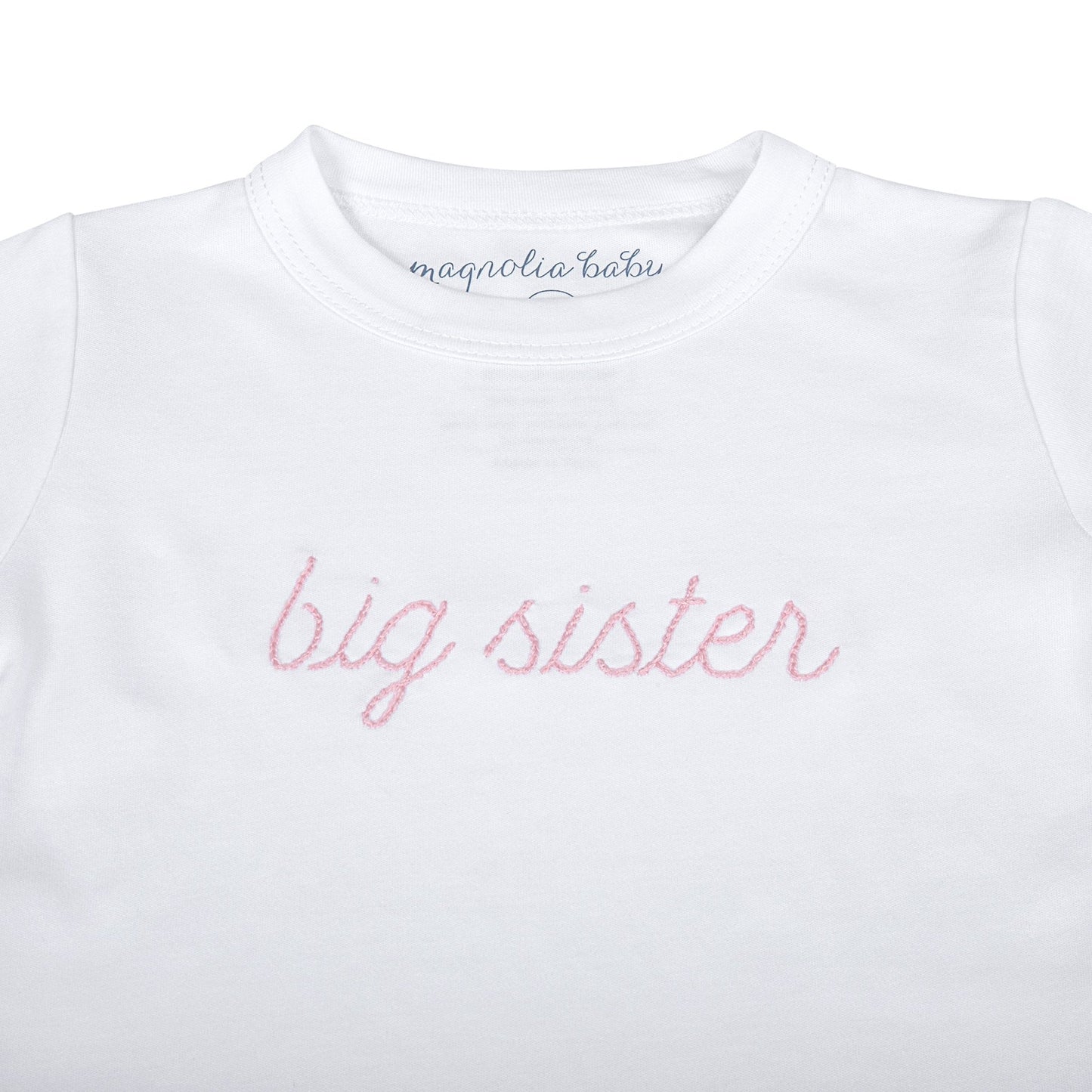 Big Sister Embroidered Long Pajamas - Magnolia Baby Long Pajamas