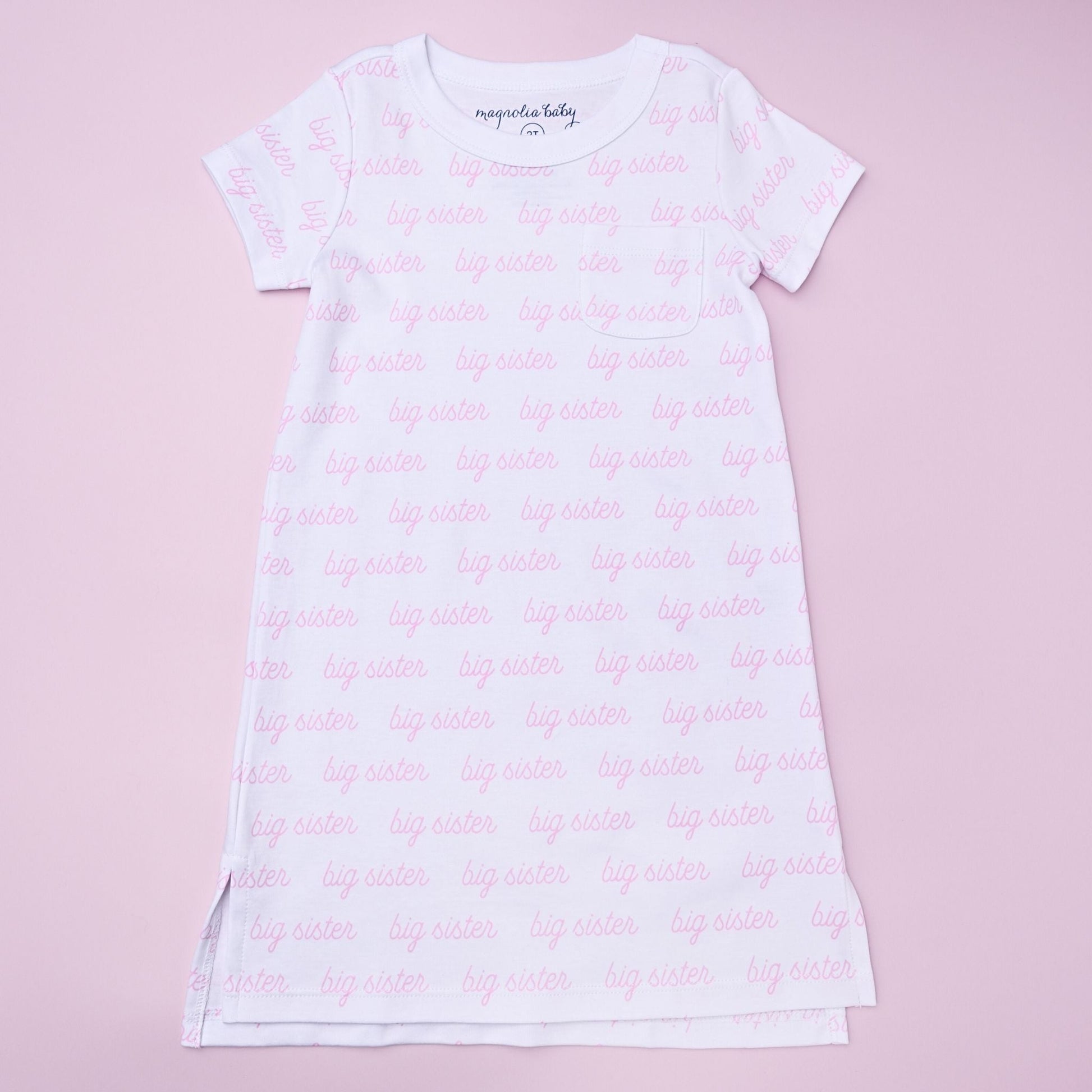 Big Sister Print Short Sleeve Nightdress - Magnolia Baby Nightdress