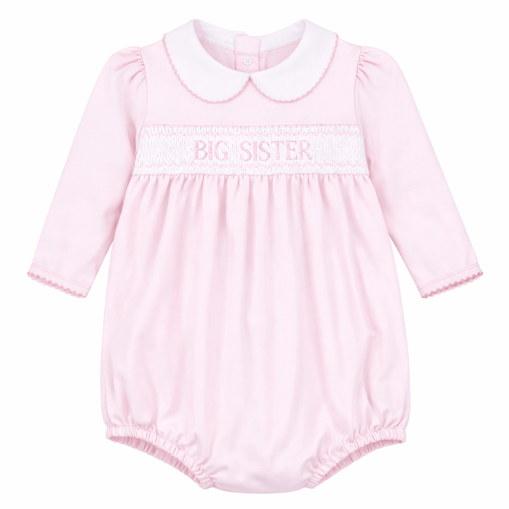 smocked big sister dress Big Sister Smocked Long Sleeve Bubble 3T