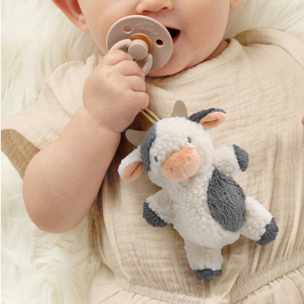 Bitzy Pal Natural Rubber Pacifier & Plush Cow - Magnolia BabyPacifiers & Clips