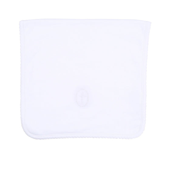 Blessed Embroidered Burp Cloth - White - Magnolia BabyBurp Cloth