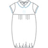 Blessed Embroidered Collared Short Sleeve Gown - Blue - Magnolia BabyGown