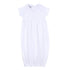 Blessed Embroidered Collared Short Sleeve Gown - White - Magnolia Baby Unisex