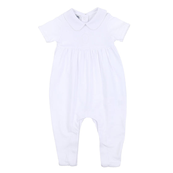 Blessed Embroidered Collared Short Sleeve Playsuit - White - Magnolia BabyPlaysuit