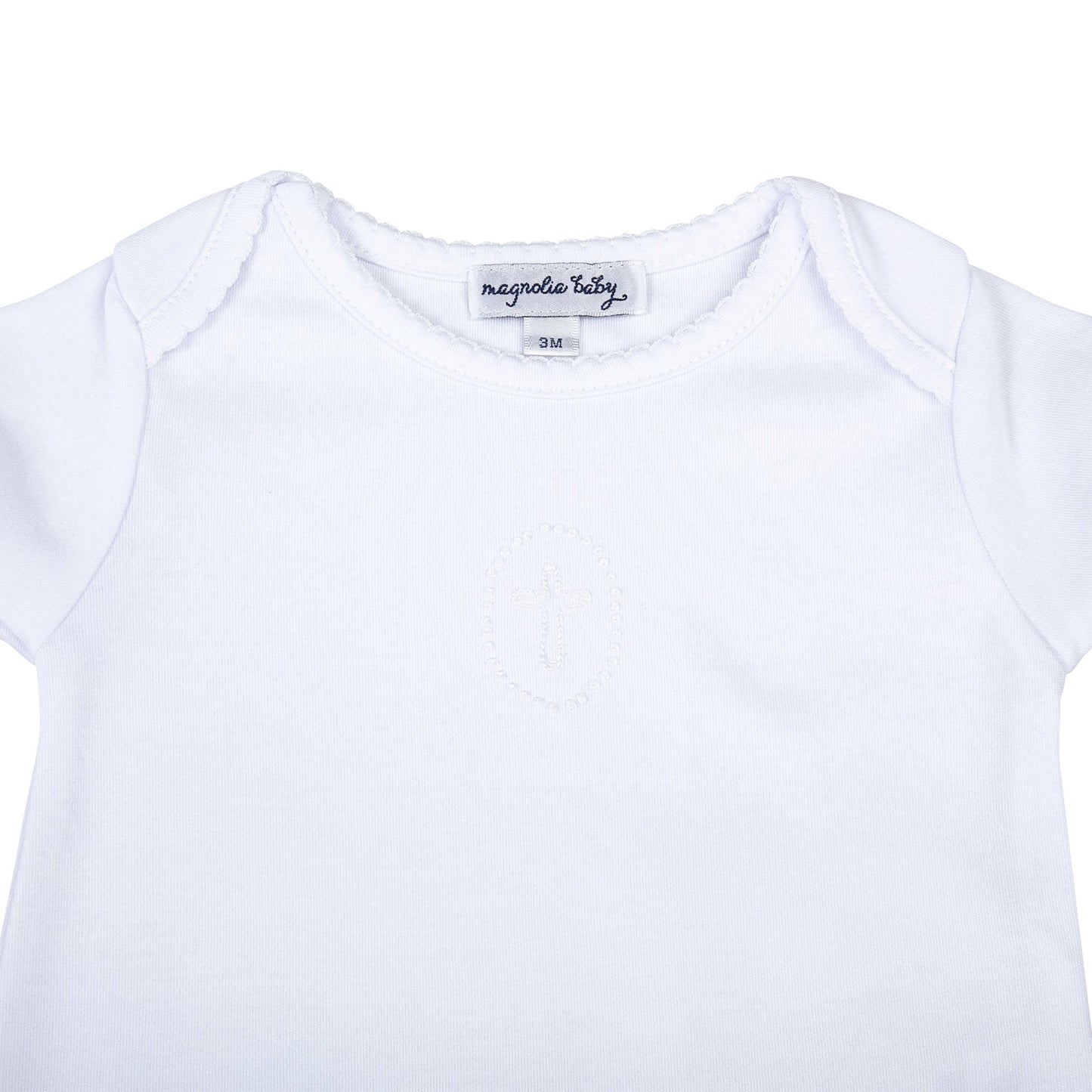Blessed Embroidered Bodysuit - White - Magnolia Baby Unisex