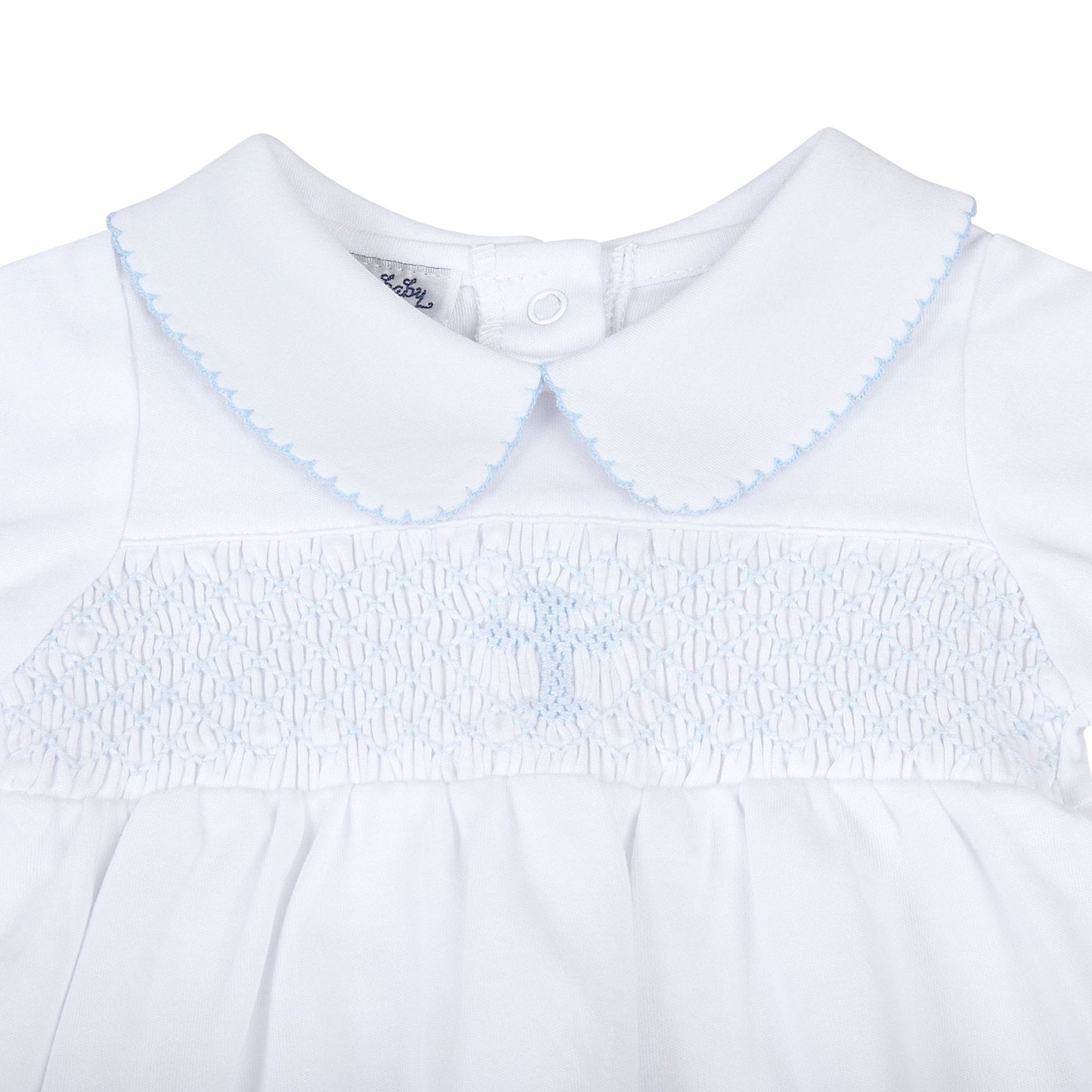 Blessed Smocked Long Sleeve Gown - Blue - Magnolia Baby Unisex